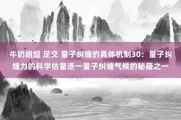 牛奶姐姐 足交 量子纠缠的具体机制30：量子纠缠力的科学估量逐一量子纠缠气候的秘籍之一