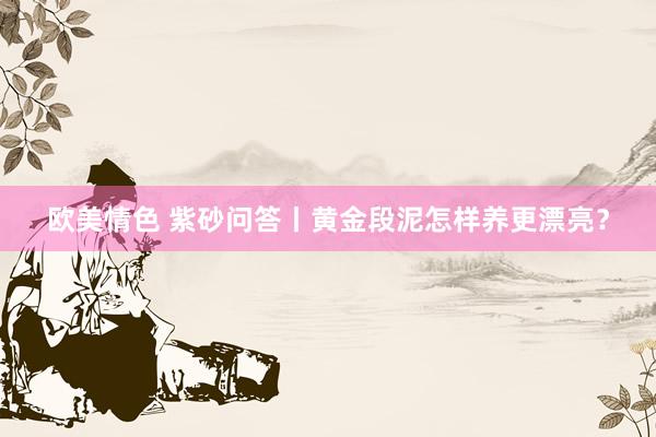 欧美情色 紫砂问答丨黄金段泥怎样养更漂亮？